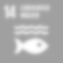 Ein schild mit der aufschrift „leben unter wasser“ mit wellen und einem fisch